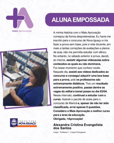 Aprovados Depoimentos - Alexandra Santos