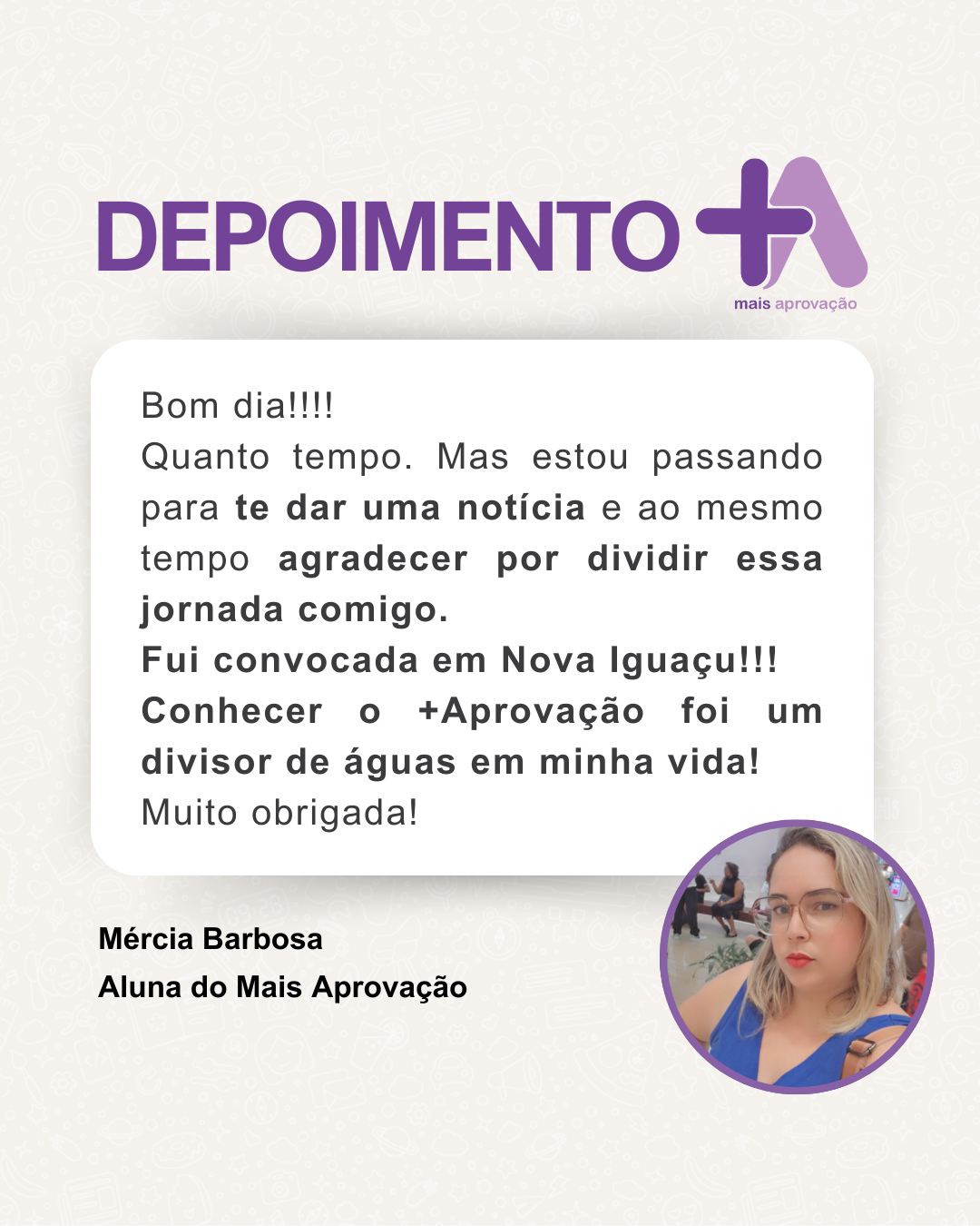 Depoimento - Mércia Barbosa