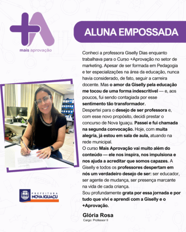 Aprovados Depoimentos - Glória Rosa