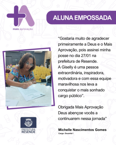 Aprovados Depoimentos - Michelle Nascimentos Gomes