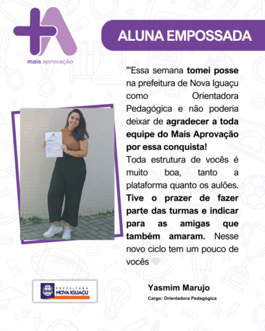 Aprovados Depoimentos - Yasmim Marujo