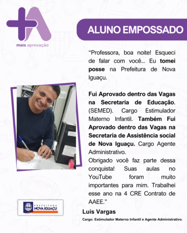 Aprovados Depoimentos - Luís Vargas
