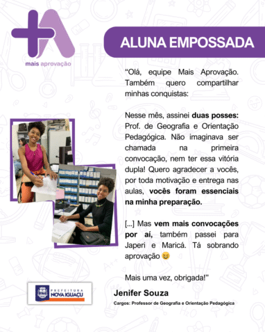 Aprovados Depoimentos - Jenifer Souza