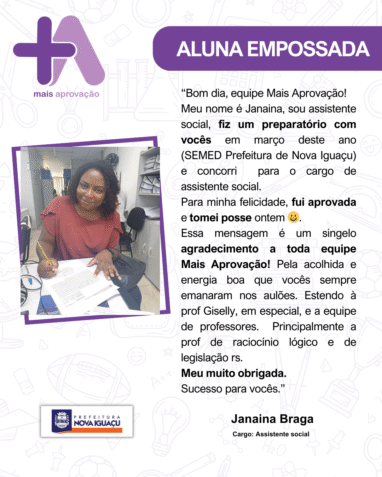 Aprovados Depoimentos - Janaina Braga