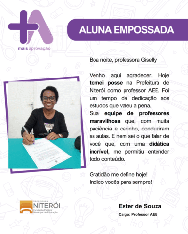 Aprovados Depoimentos - Ester de Souza
