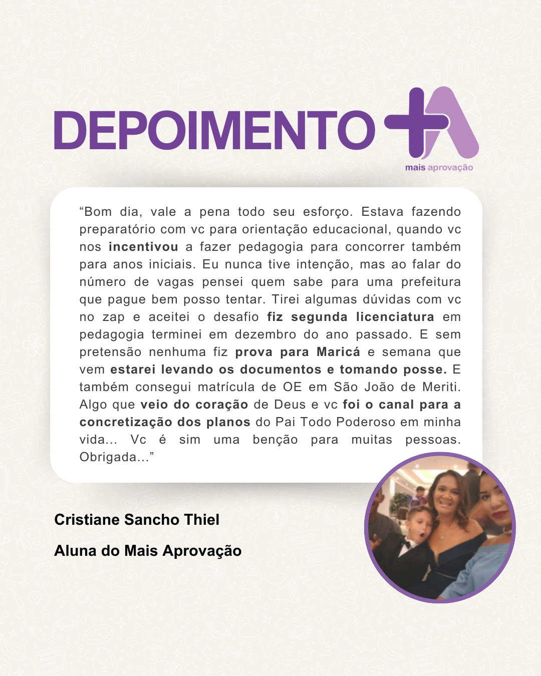 Depoimento - Cristiane Sancho Thiel