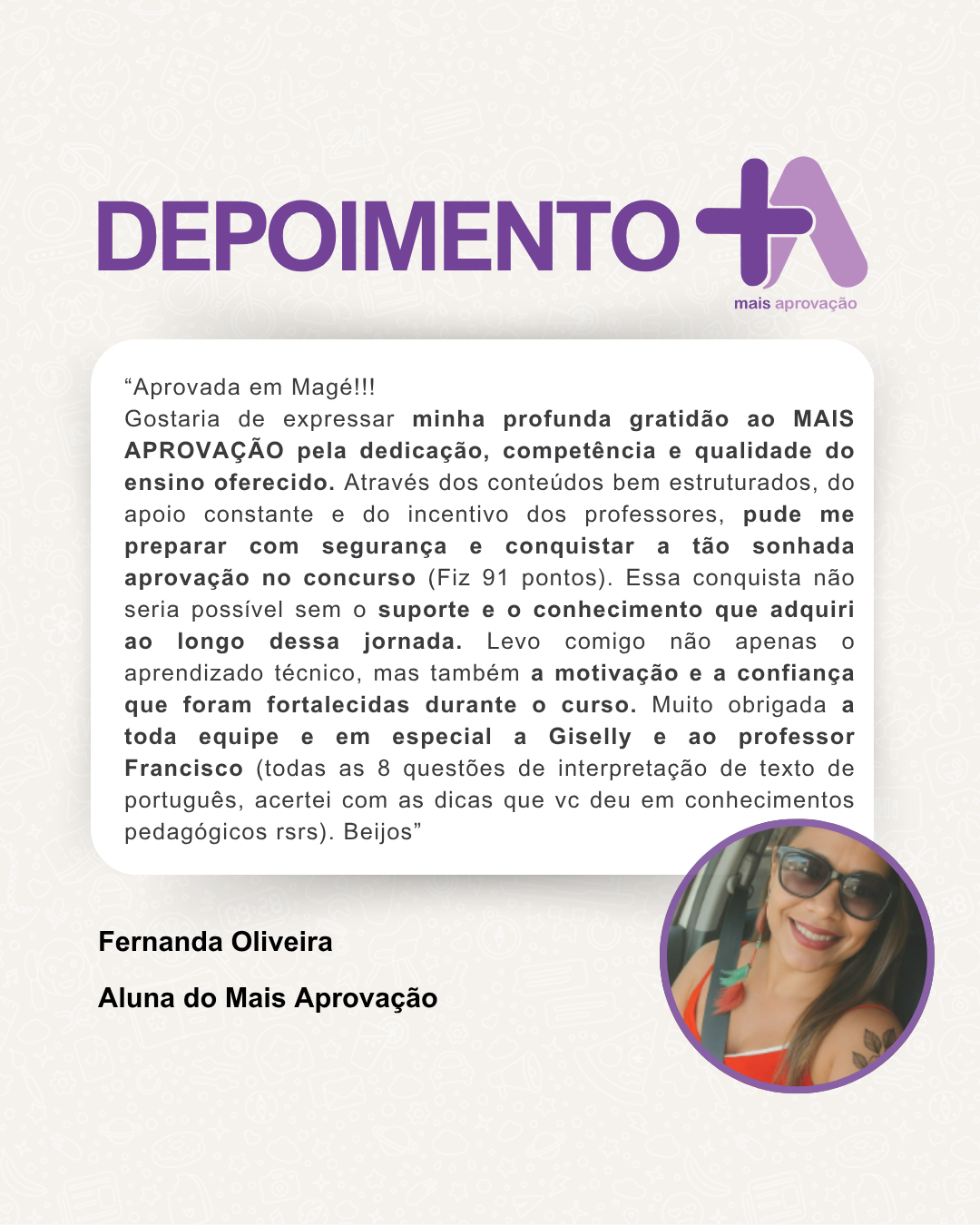 Depoimento - Fernanda Oliveira