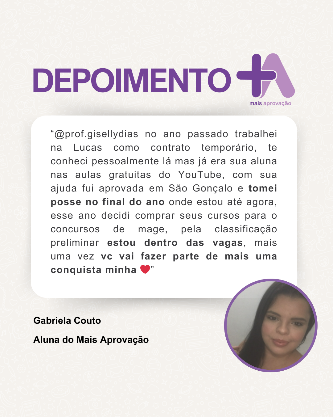 Depoimento - Gabriela Couto