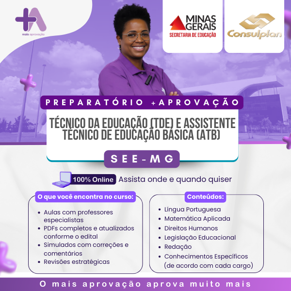 Imagem do Curso - Preparatório +Aprovação - TDE E ATB - SEE-MG
