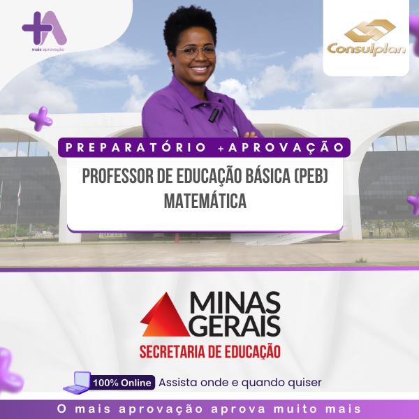Imagem do Curso - Preparatório +Aprovação Professor de Educação Básica (PEB) - Matemática - SEE-MG 2025