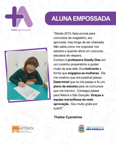 Aprovados Depoimentos - Thaisa Cysneiros