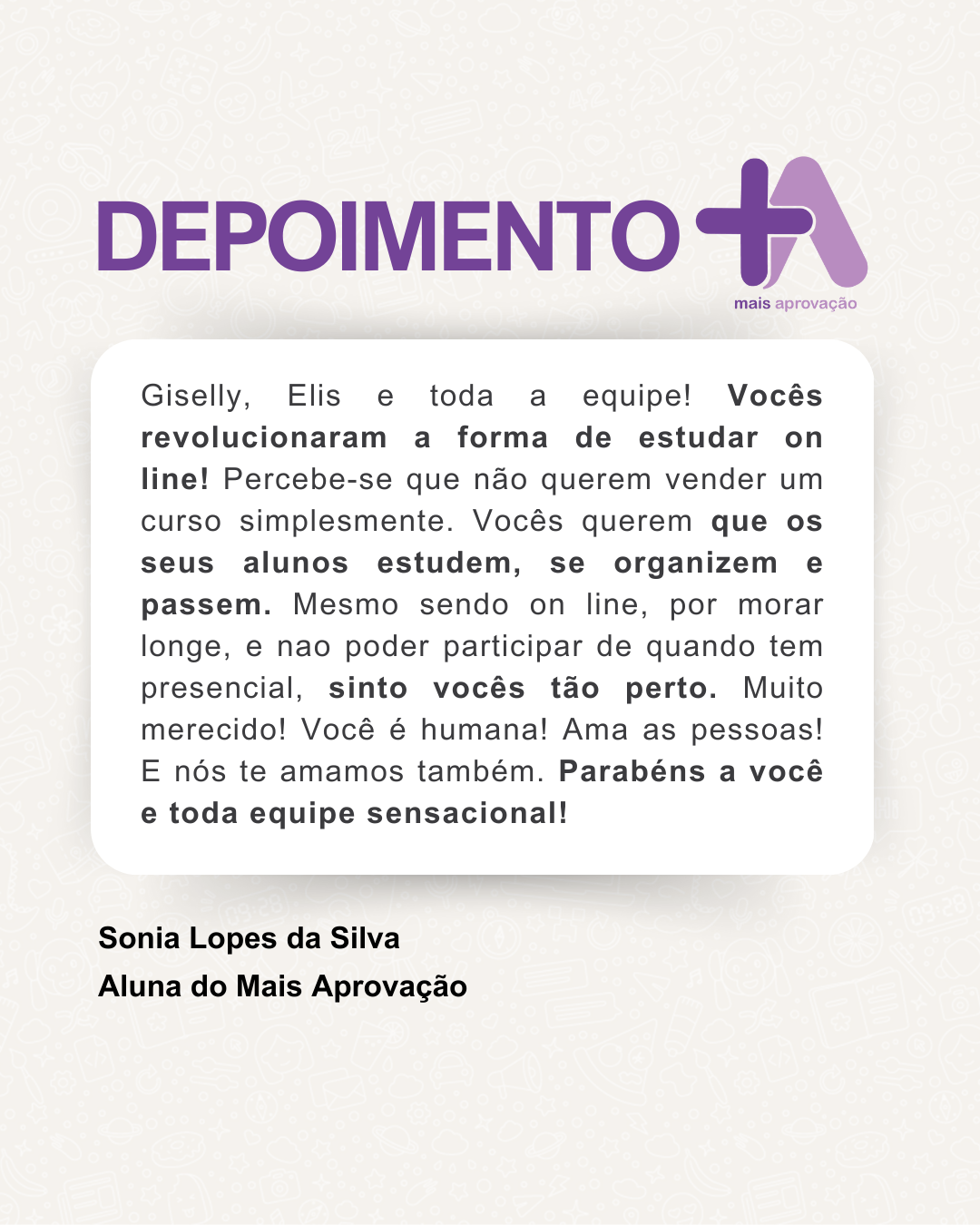 Depoimento - Sonia Lopes da Silva