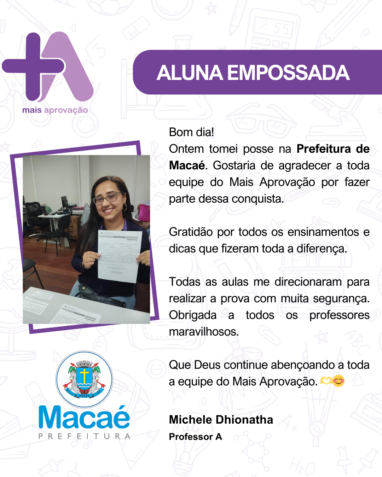 Aprovados Depoimentos - Michele Dhionatha