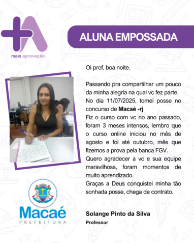 Aprovados Depoimentos - Solange Pinto