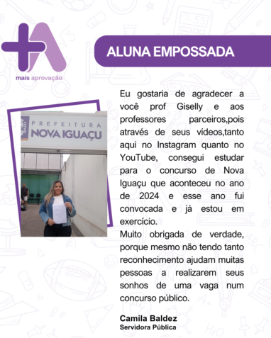 Aprovados Depoimentos - Camila Baldez