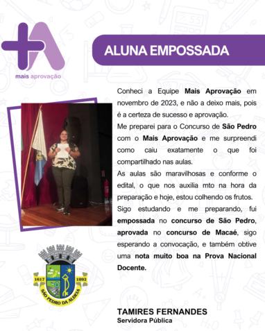Aprovados Depoimentos - Tamires Fernandes
