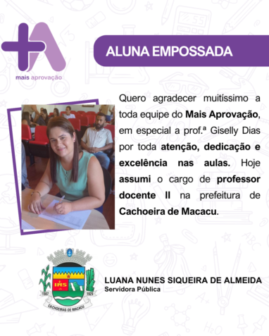 Aprovados Depoimentos - Luana Nunes