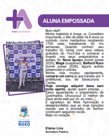 Aprovados Depoimentos - Elaine Lins