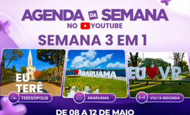 Imagem chamada para o post: Agenda de Lives da Semana 3 em 1 | Volta Redonda, Teresópolis e Araruama