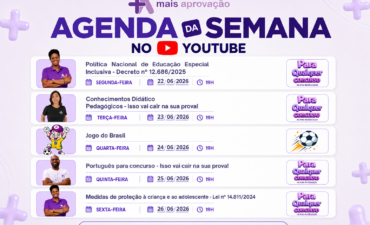 Imagem chamada para o post: Aulas gratuitas para concursos da Educação: confira a agenda de 22 a 26 de junho