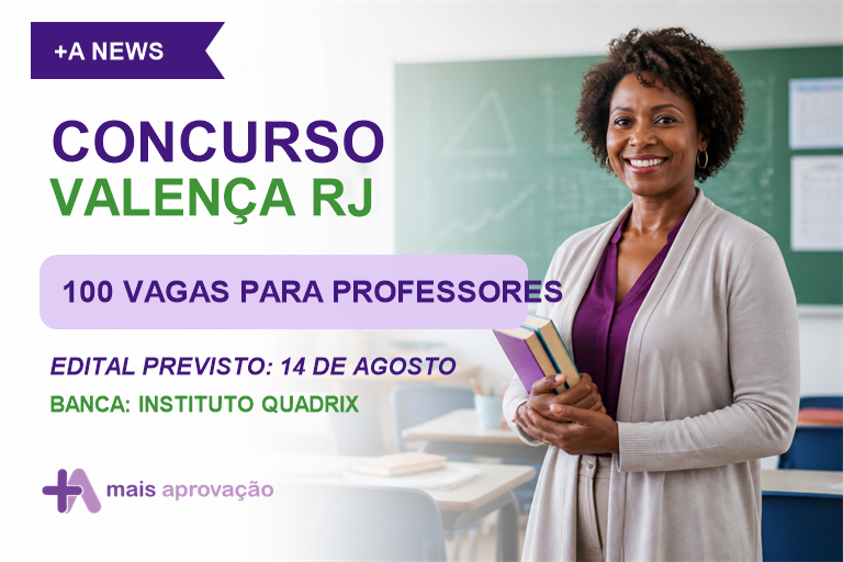 Concurso Valença RJ com 100 vagas para professores