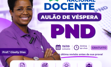 Imagem chamada para o post: Aulão PND gratuito: revisão de véspera será no dia 19 de setembro