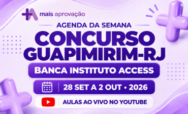 Imagem chamada para o post: Concurso Guapimirim: aulas com foco na banca Access de 28/9 a 2/10
