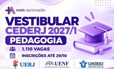 Imagem chamada para o post: Vestibular CEDERJ 2027/1 abre 1.110 vagas gratuitas em Pedagogia; inscrições até 29/10