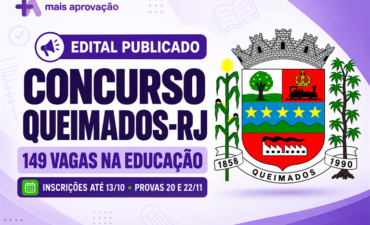 Imagem chamada para o post: Concurso Queimados-RJ 2026: edital abre 463 vagas e 149 oportunidades na Educação