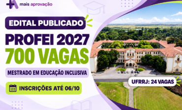Imagem chamada para o post: PROFEI 2027 abre 700 vagas para mestrado em Educação Inclusiva; UFRRJ oferece 24 oportunidades