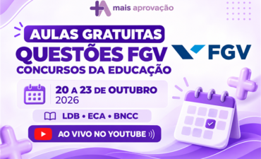 Imagem chamada para o post: Aulas gratuitas FGV: confira a agenda para concursos da Educação de 20 a 23 de outubro