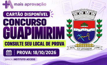 Concurso Guapimirim: cartão com local de prova já está disponível